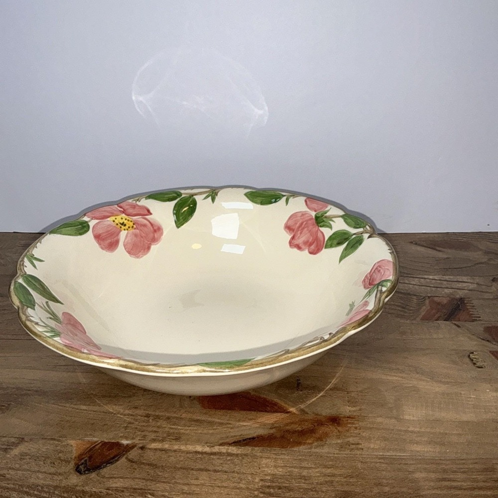 Franciscan Desert Rose Vegetable Serving Bowl Pink Roses USA 9" Vintage Pottery - Picture 4 of 7
